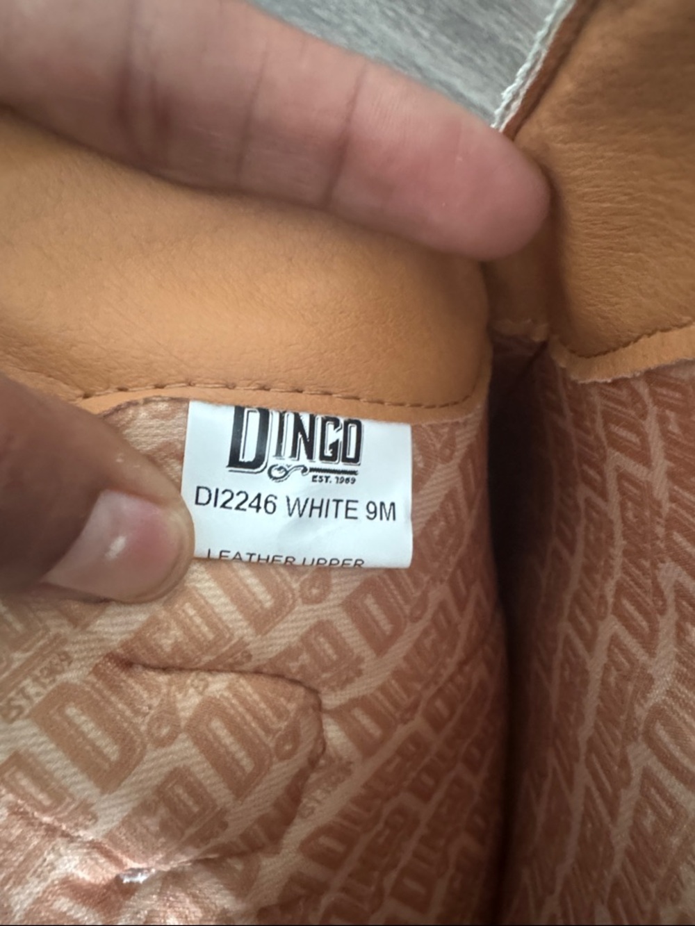 NWOB DINGO White Hensley Western Boot size 9M - Picture 13 of 14